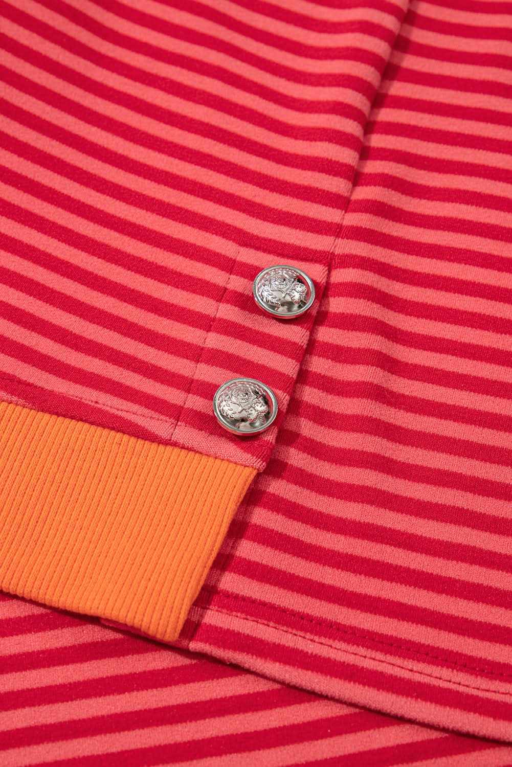 Chic orange striped plus size top - Love Salve